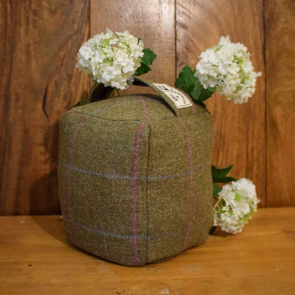 Light Blue, Green & Pink Tweed Doorstops - F&B Crafts - F&B Handmade