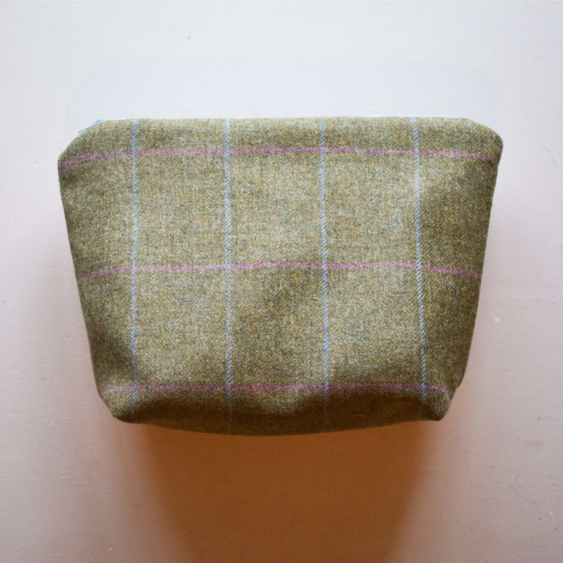 Light Green, Blue & Pink Tweed Wash Bag/Make-Up Bag - F&B Crafts - F&B Handmade