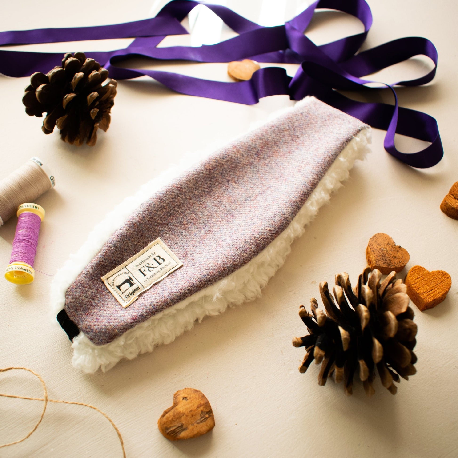 Lilac Tweed Head Warmer - F&B Crafts - F&B Handmade