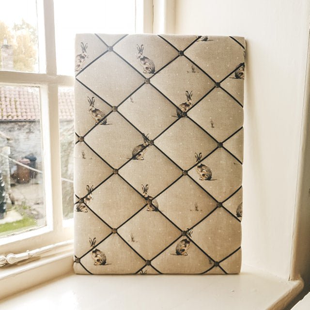 Linen Hare Notice Board - F&B Crafts - F&B Handmade