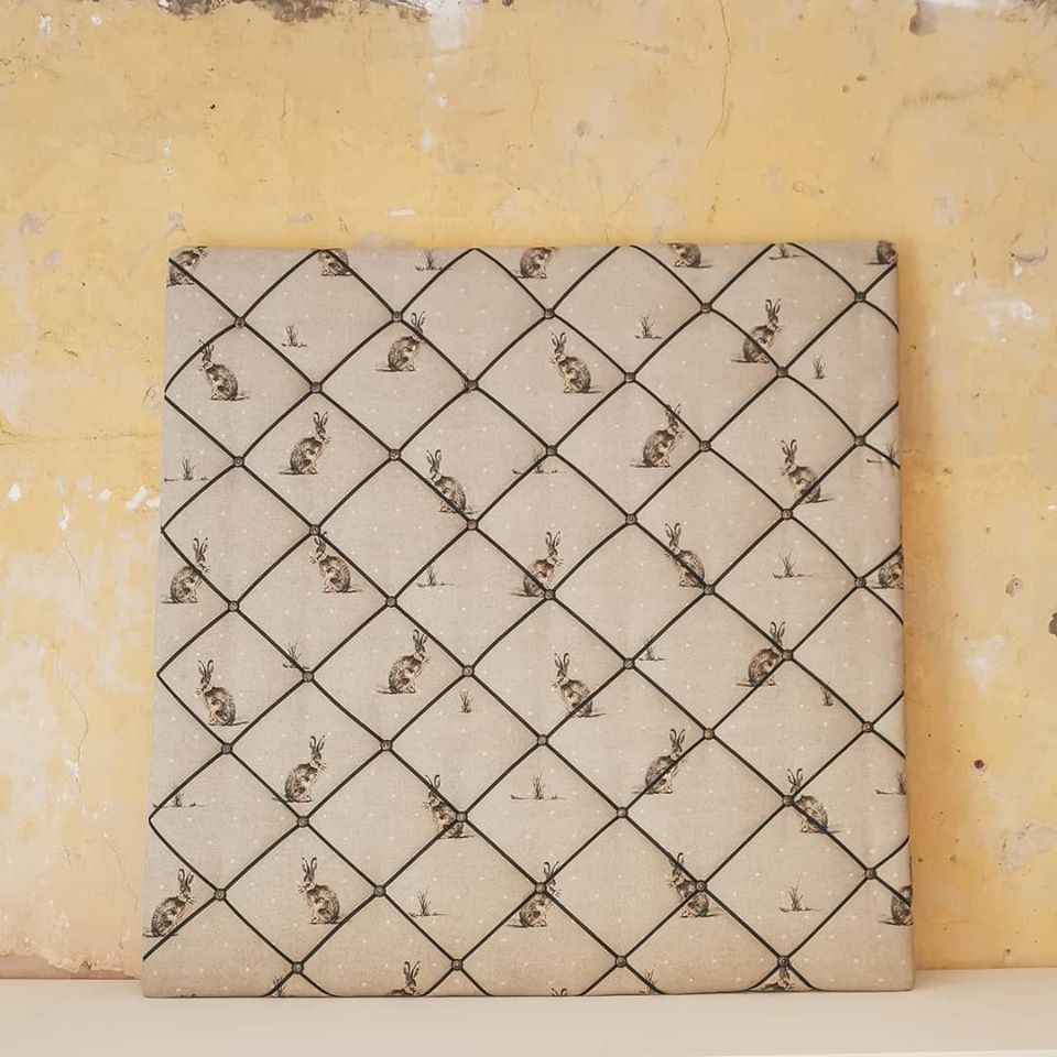 Linen Hare Notice Board - F&B Crafts - F&B Handmade