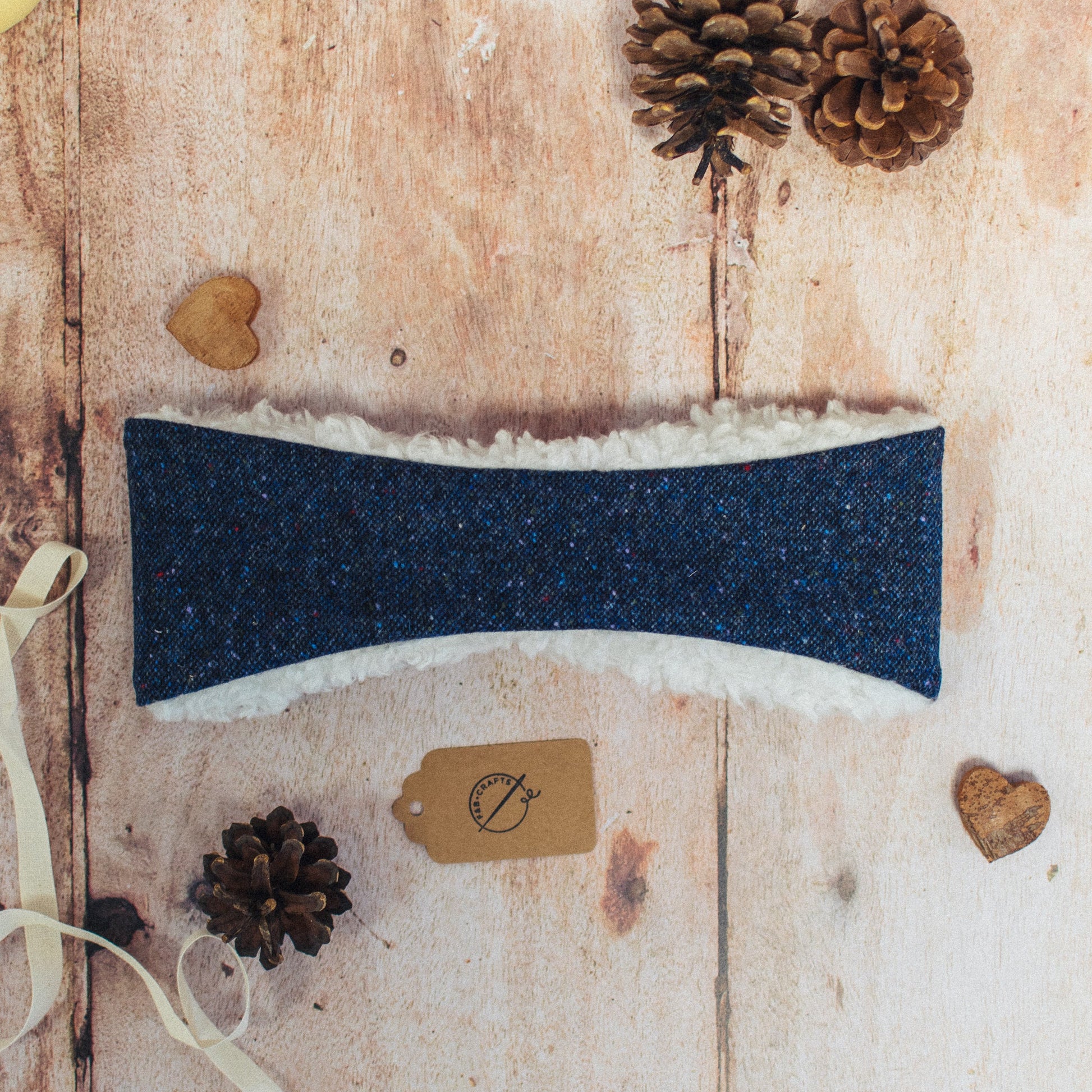Navy Blue Donegal Tweed Head Warmer - F&B Crafts - F&B Handmade