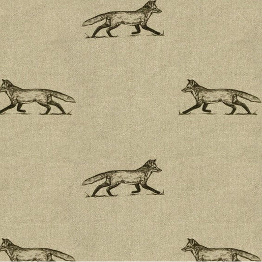 Pen Illustration Fox Print Fabric - F&B Crafts - F&B Handmade