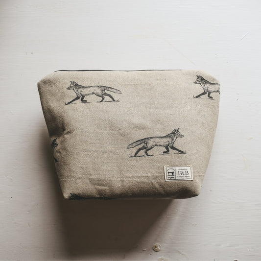 Pen Illustration Fox Wash Bag and Make-up Bag - F&B Crafts - F&B Handmade