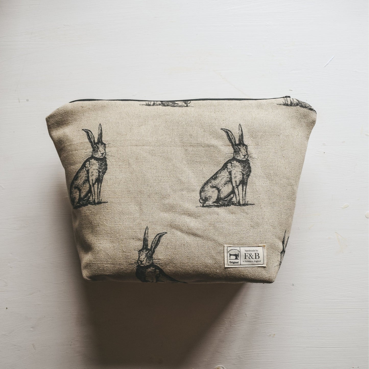 Pen Illustration Hare Wash Bag and Make-up Bag - F&B Crafts - F&B Handmade