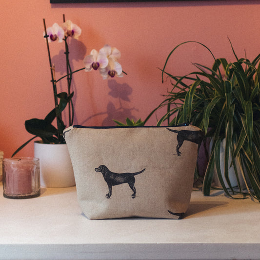Pen Illustration Labrador Wash Bag and Make-up Bag - F&B Crafts - F&B Handmade