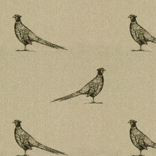 Pen Illustration Pheasant Print Fabric - F&B Crafts - F&B Handmade