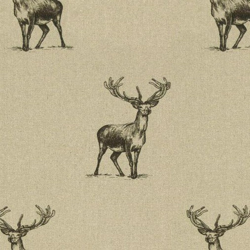 Pen Illustration Stag Print Fabric - F&B Crafts - F&B Handmade