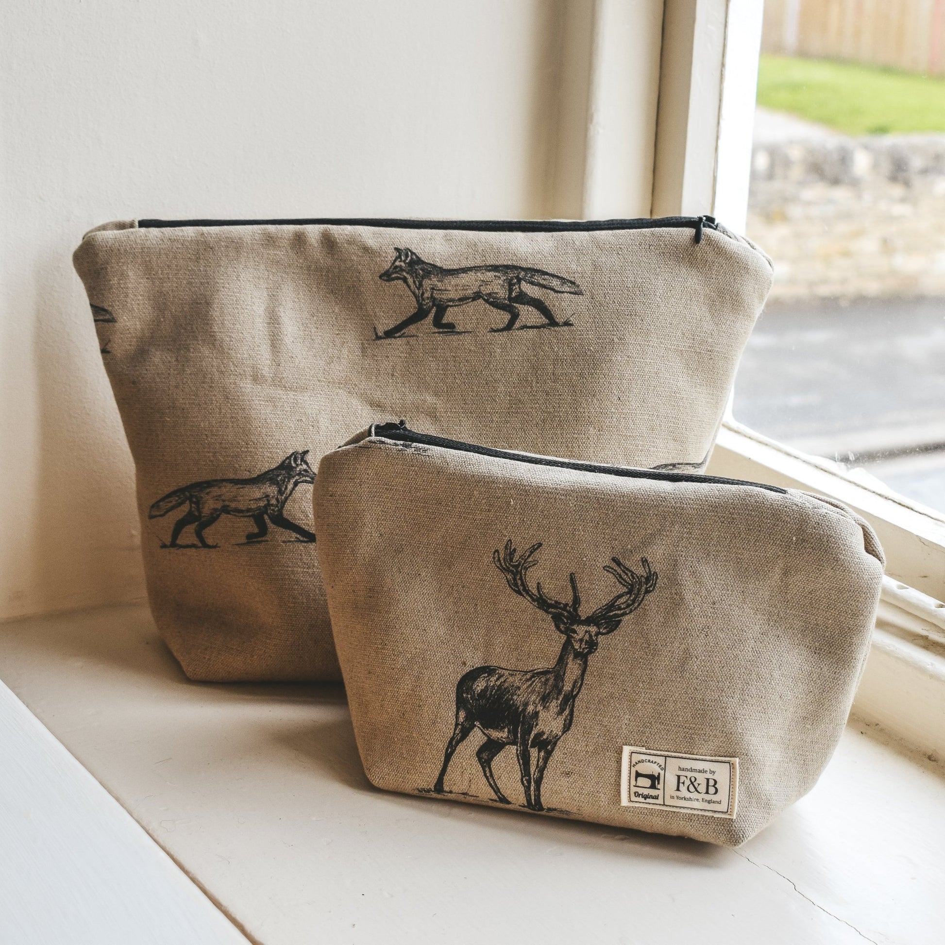 Pen Illustration Stag Wash Bag/Make-Up Bag - F&B Crafts - F&B Handmade