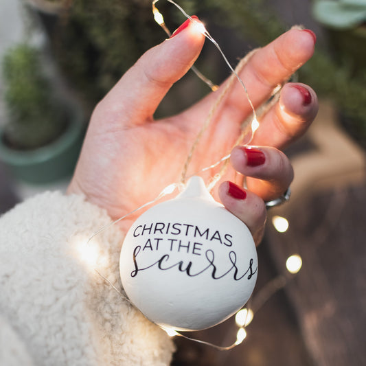 Personalisable "Christmas At The ..." Ceramic Bauble - F&B Crafts - Fox & Co Apparel