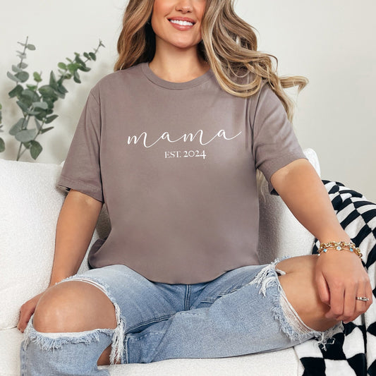 Personalised Mama Est. T-Shirt - F&B Crafts - Fox & Co Apparel