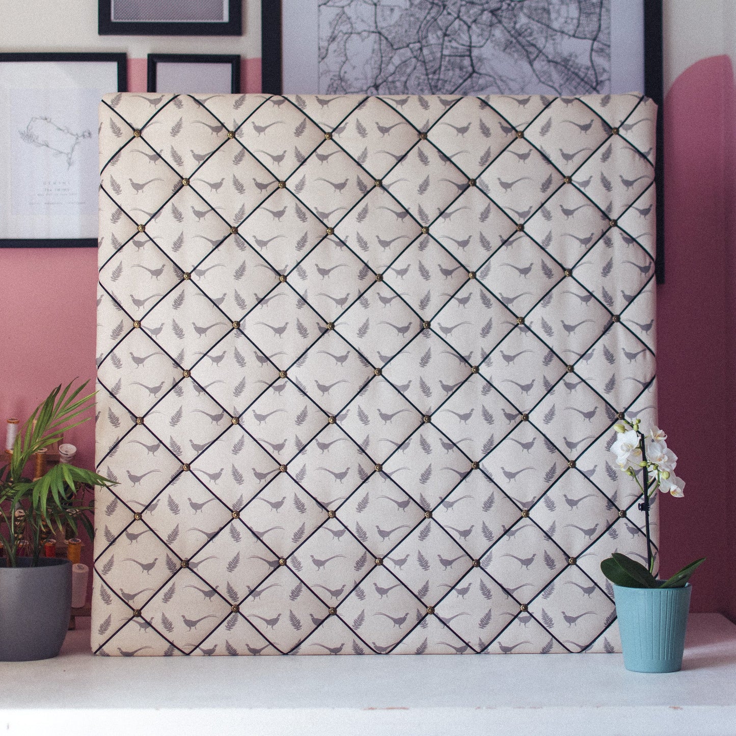 Pheasant & Fern Notice Board - F&B Crafts - F&B Designs