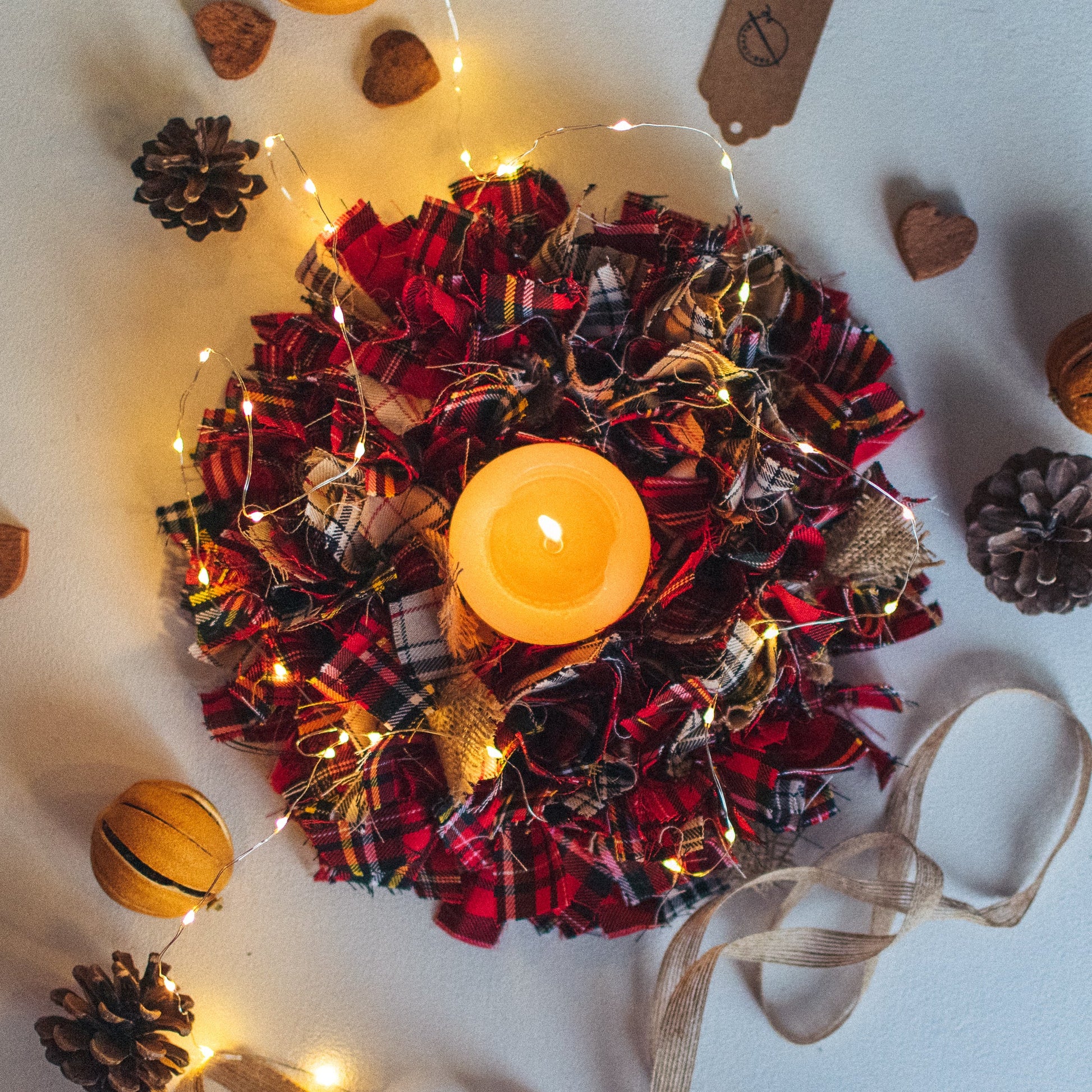 Red Tartan Mini Wreaths & Table Center Pieces - F&B Crafts - F&B Crafts