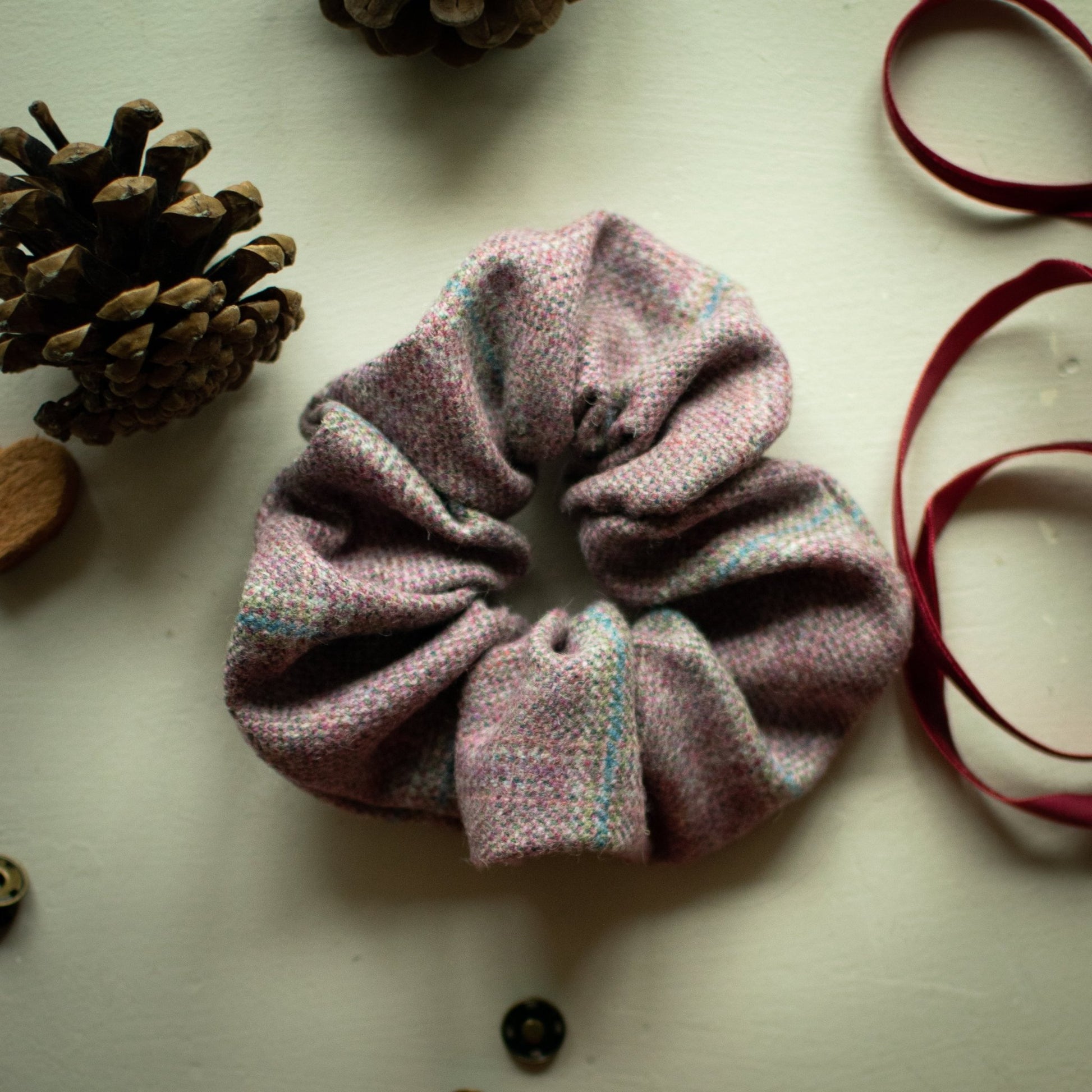 Rosefinch Tweed Scrunchies - F&B Crafts - F&B Handmade