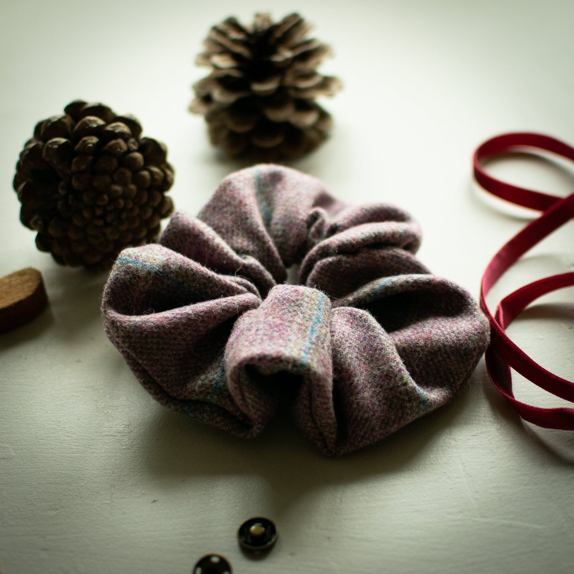 Rosefinch Tweed Scrunchies - F&B Crafts - F&B Handmade