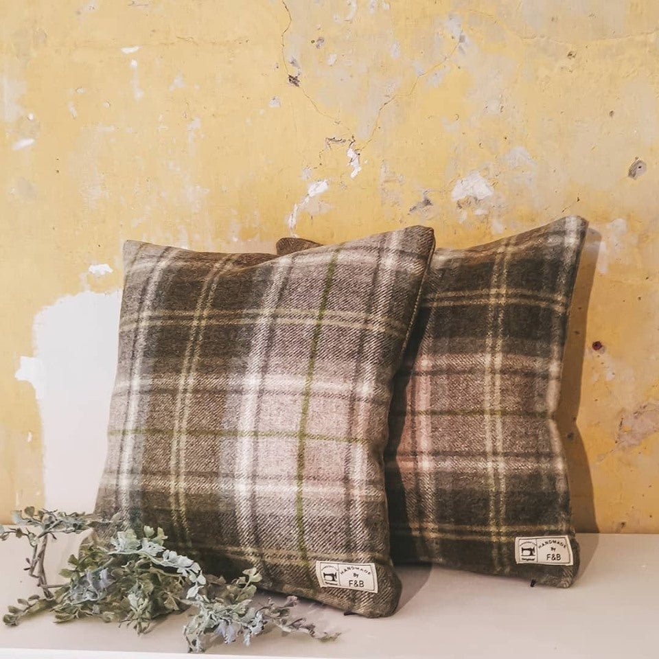 Tartan Wool Broadway Cushion - Abraham Moon - F&B Crafts - F&B Handmade