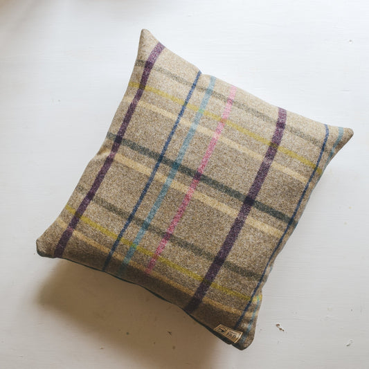 Tartan Wool Multicheck Cushion - Abraham Moon - F&B Crafts - F&B Handmade