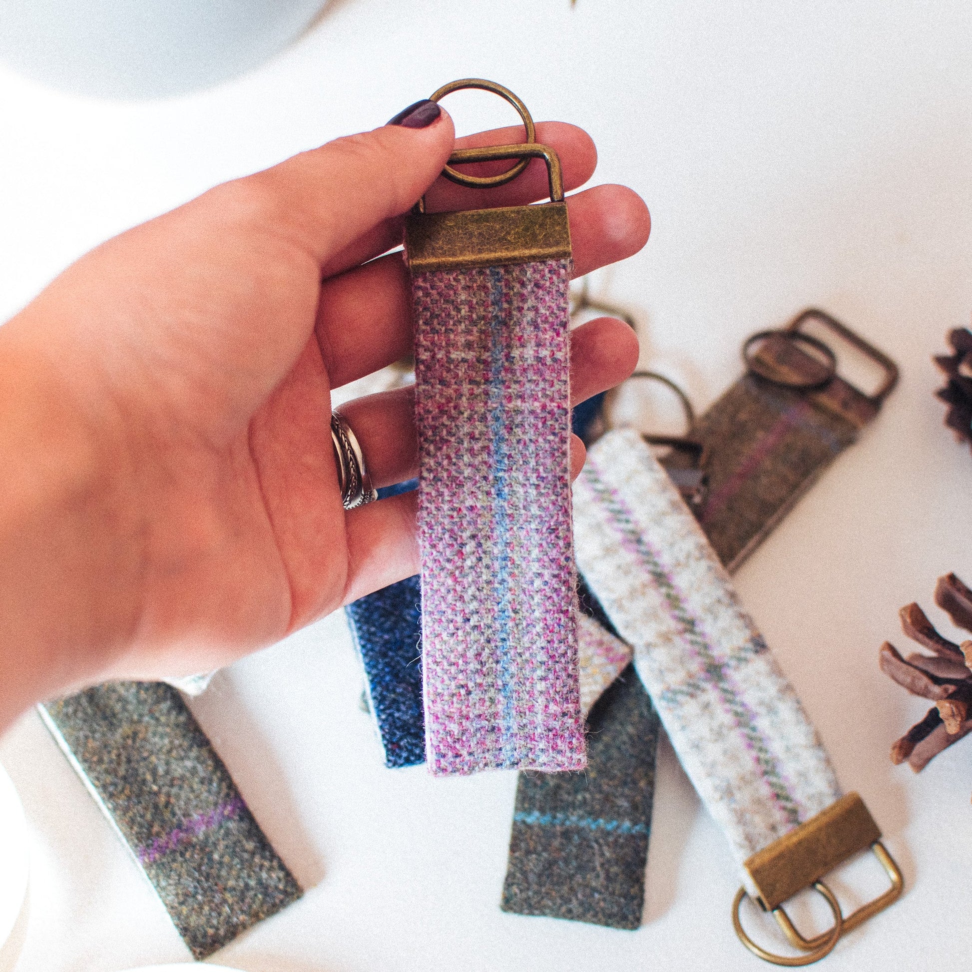 Tweed Key Rings - F&B Crafts - F&B Handmade
