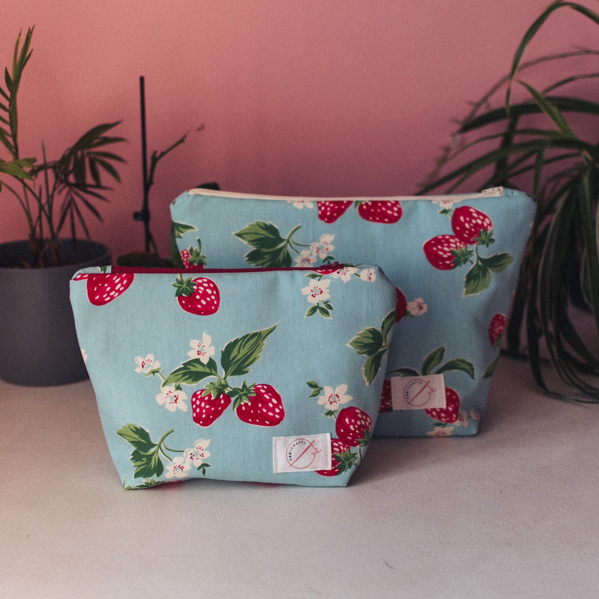 Vintage Cath Kidston Strawberries Wash Bag/Make-up Bag - F&B Crafts - F&B Handmade
