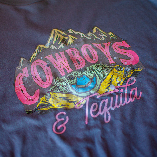 Vintage Style Cowboys & Tequila T - Shirt - F&B Crafts - Fox & Co Apparel