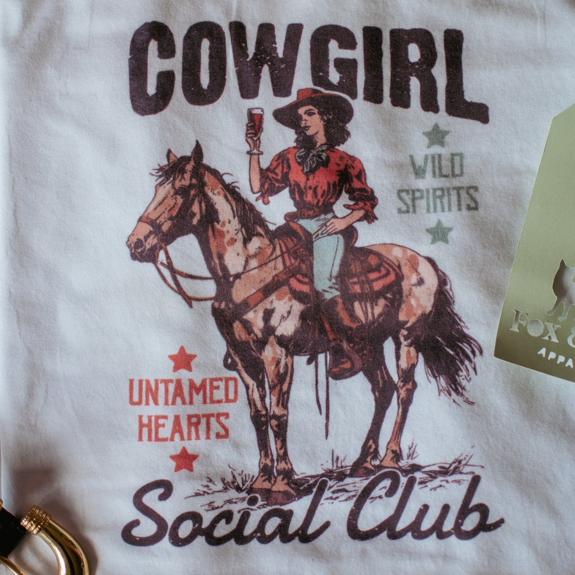 Vintage Style Cowgirl Social Club T - Shirt - F&B Crafts - Fox & Co Apparel