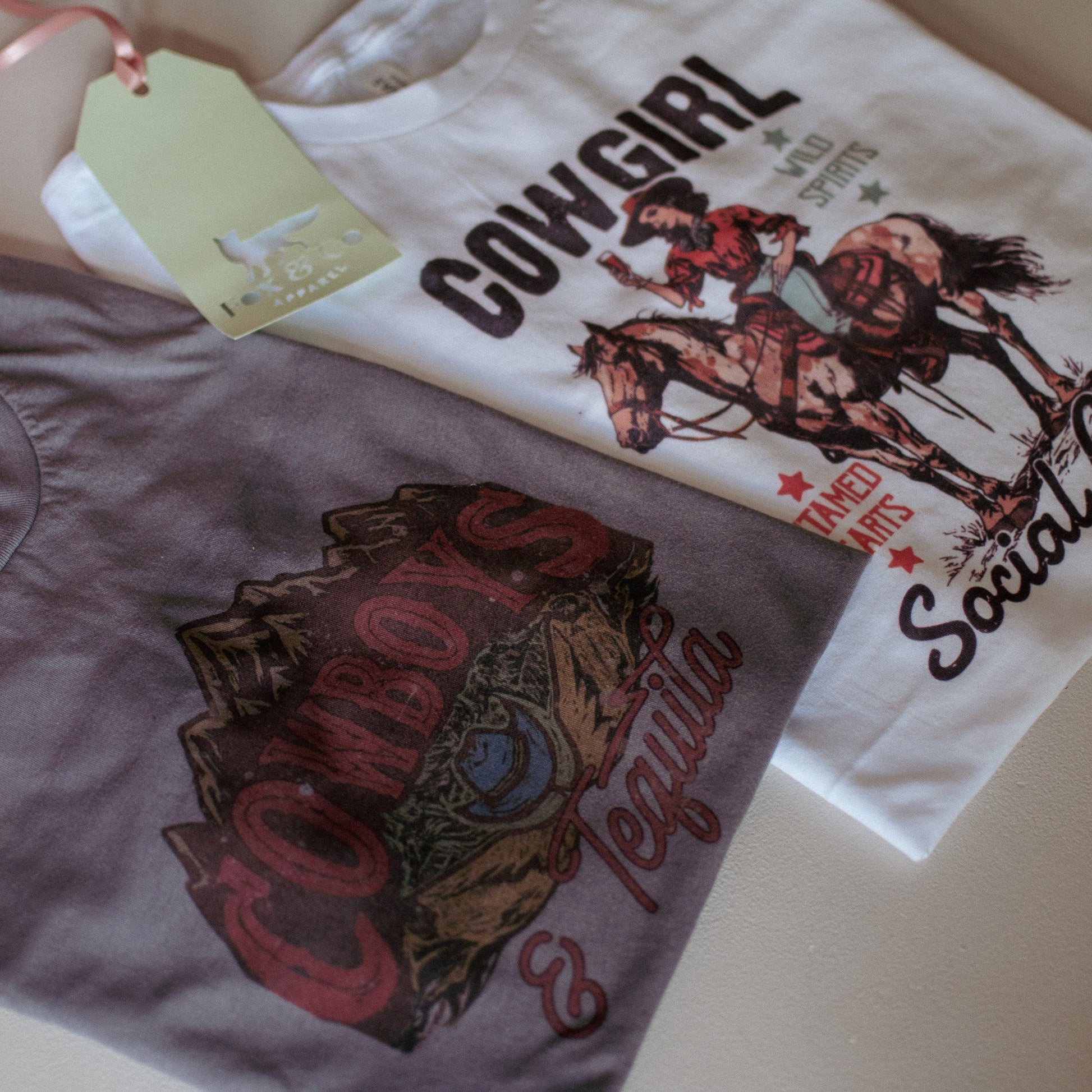 Vintage Style Cowgirl Social Club T - Shirt - F&B Crafts - Fox & Co Apparel