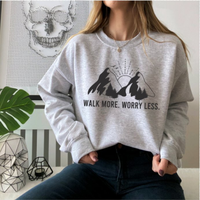 Walk More Worry Less Jumper - F&B Crafts - Fox & Co Apparel