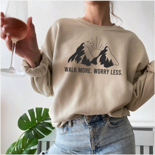 Walk More Worry Less Jumper - F&B Crafts - Fox & Co Apparel