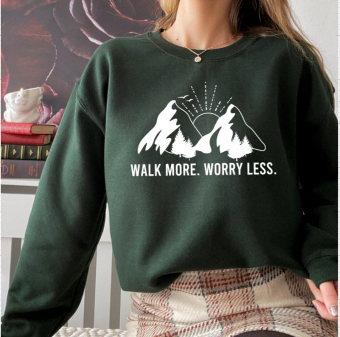 Walk More Worry Less Jumper - F&B Crafts - Fox & Co Apparel