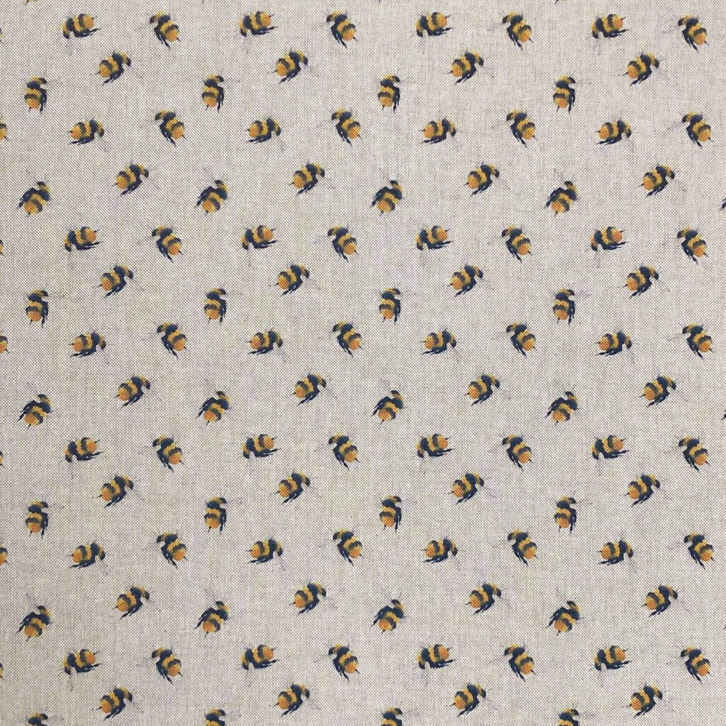 Watercolour Linen Miniature Bumblebee Fabric - F&B Crafts - F&B Handmade