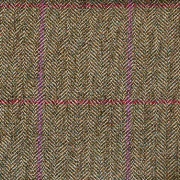 Tweed Khaki and Pink Draught Excluder