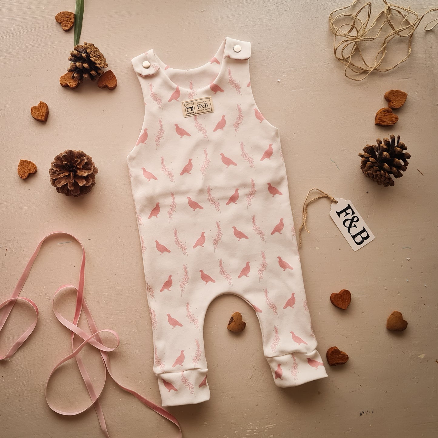 Grouse & Heather Dungarees Romper (Cotton)