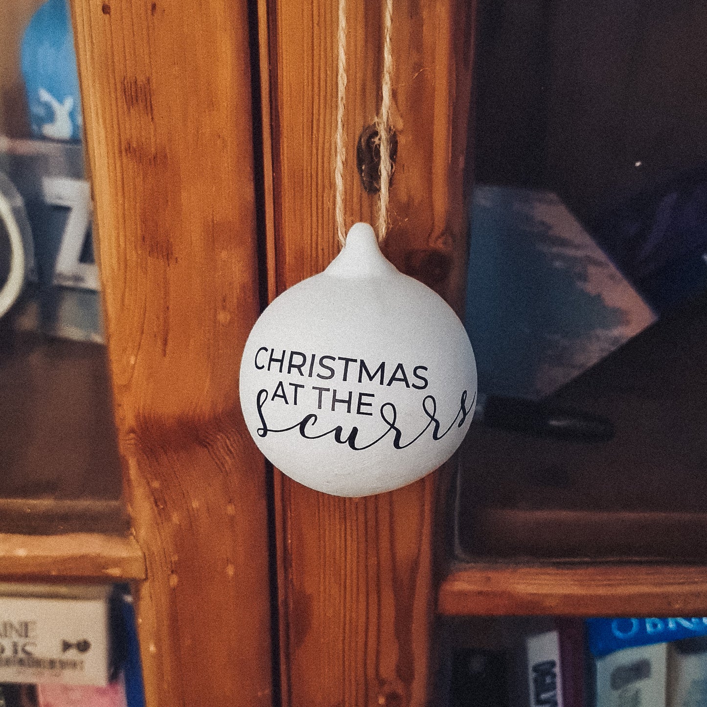 Personalisable "Christmas At The ..." Ceramic Bauble