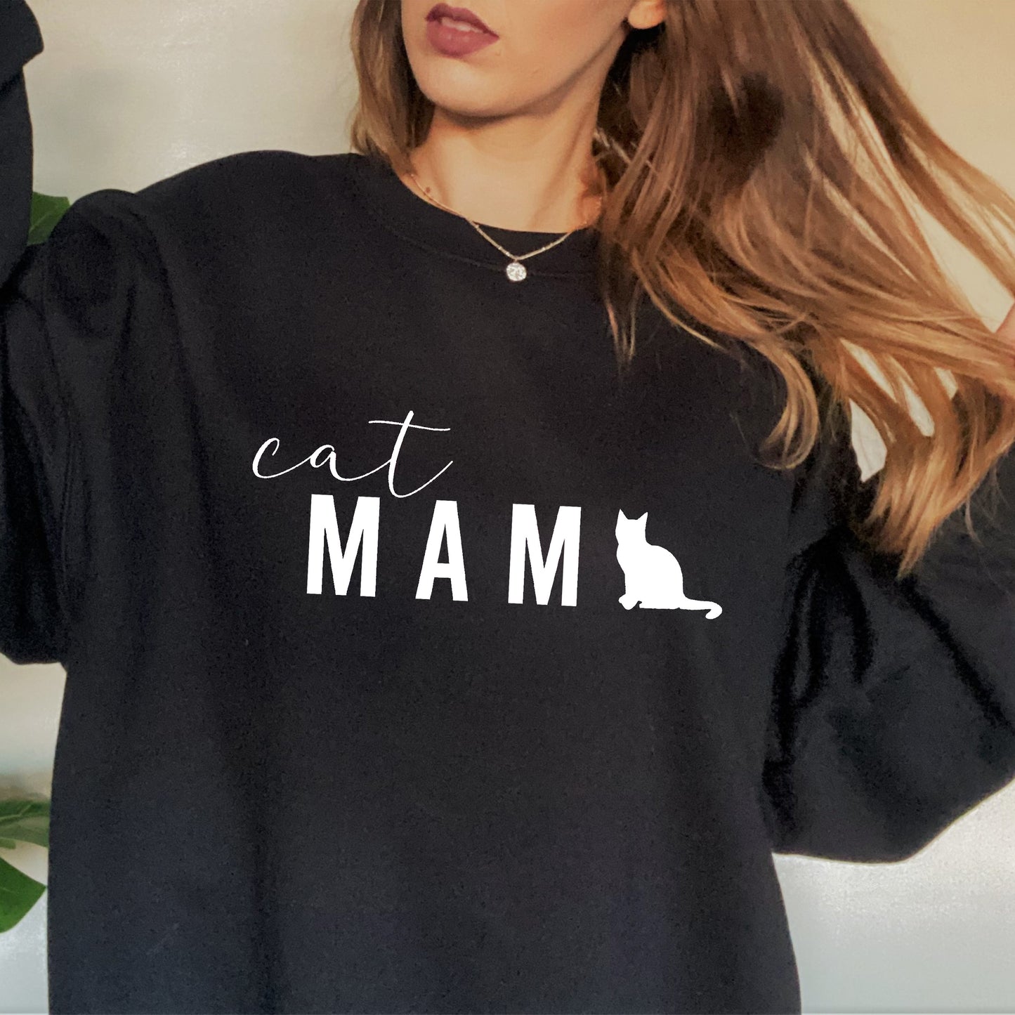 Black Cat Mama Sweatshirt by F&B Crafts