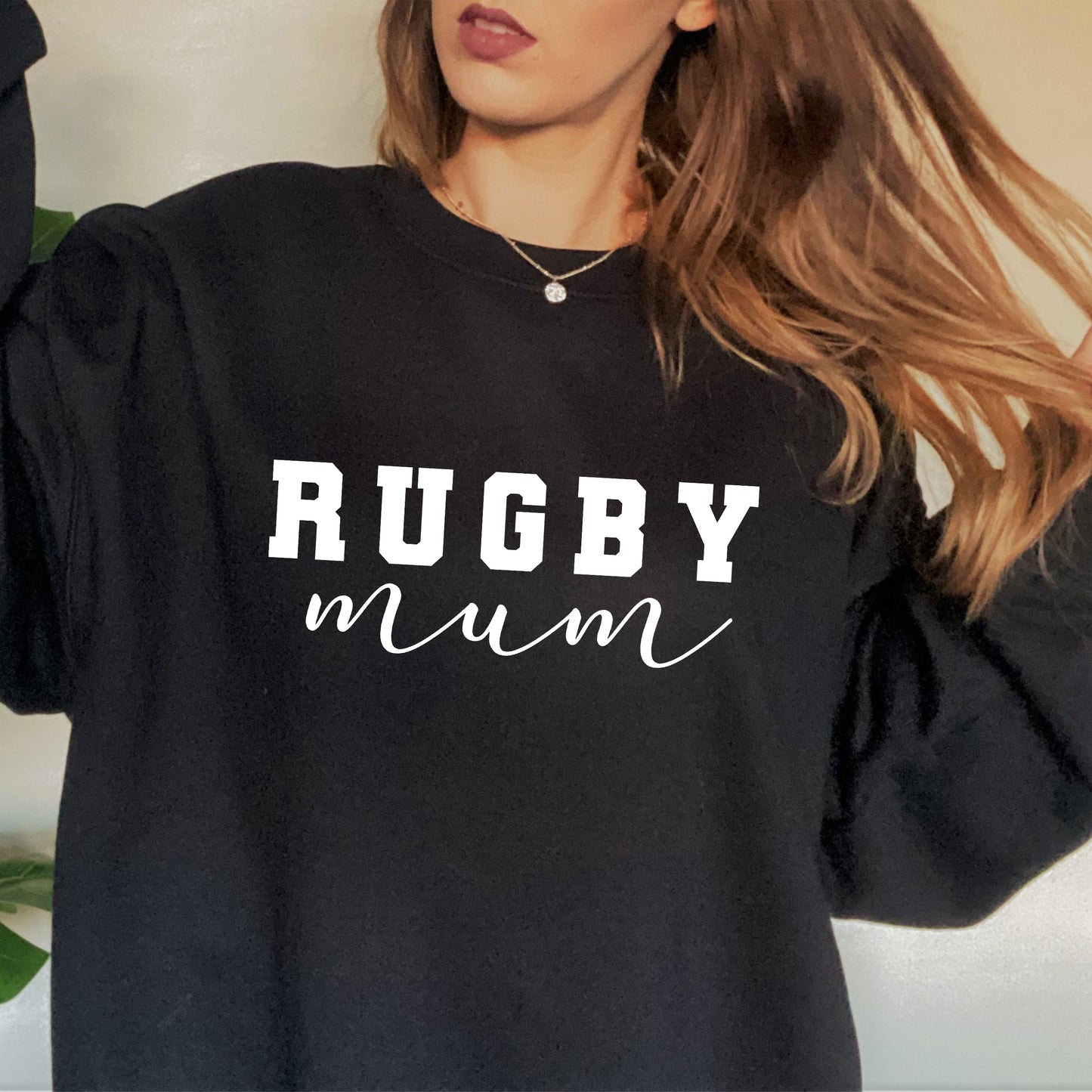 Black Rugby Mama Jumper made by F&B Crafts