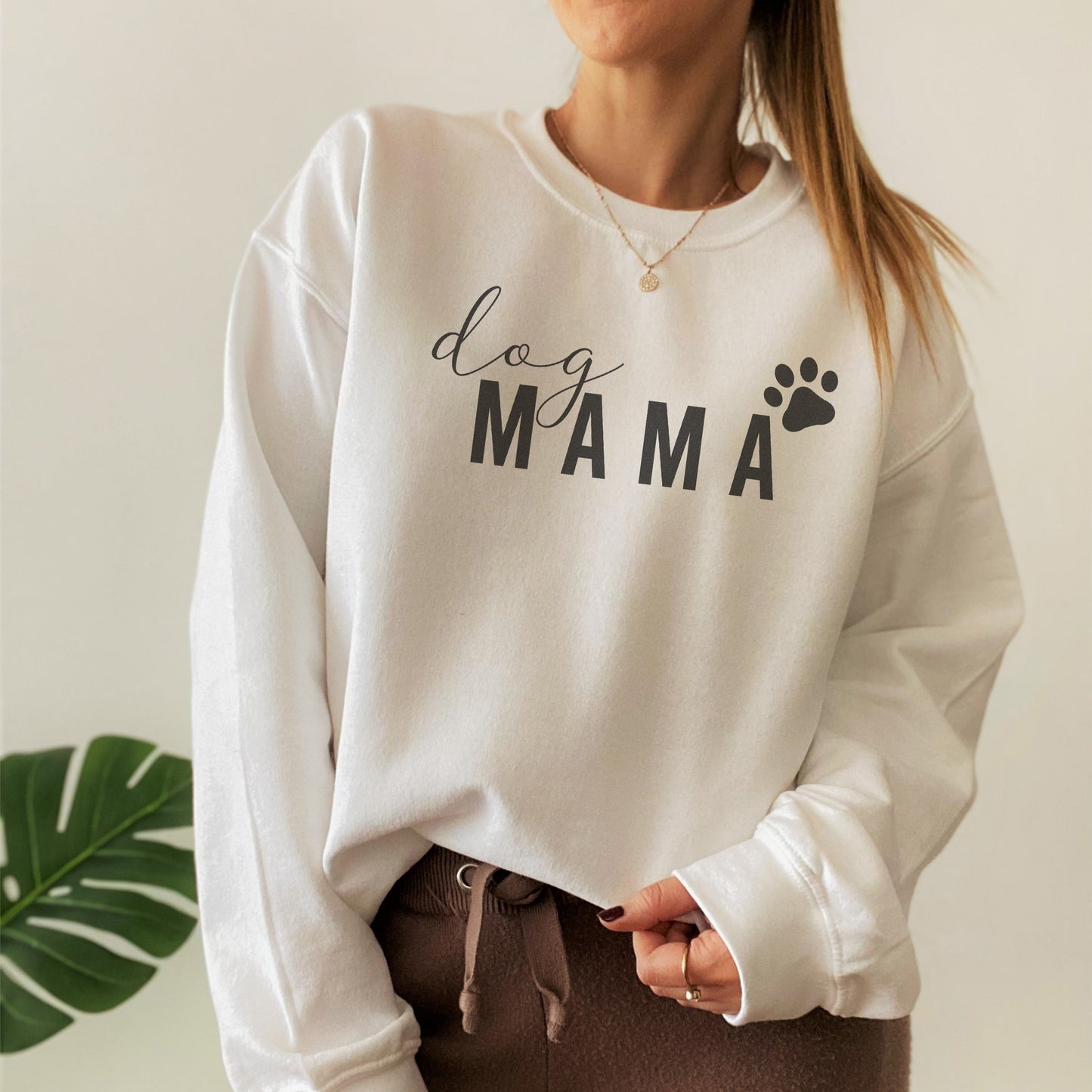 White Dog Mama Sweatshirt by F&B Crafts - Gildian 18000