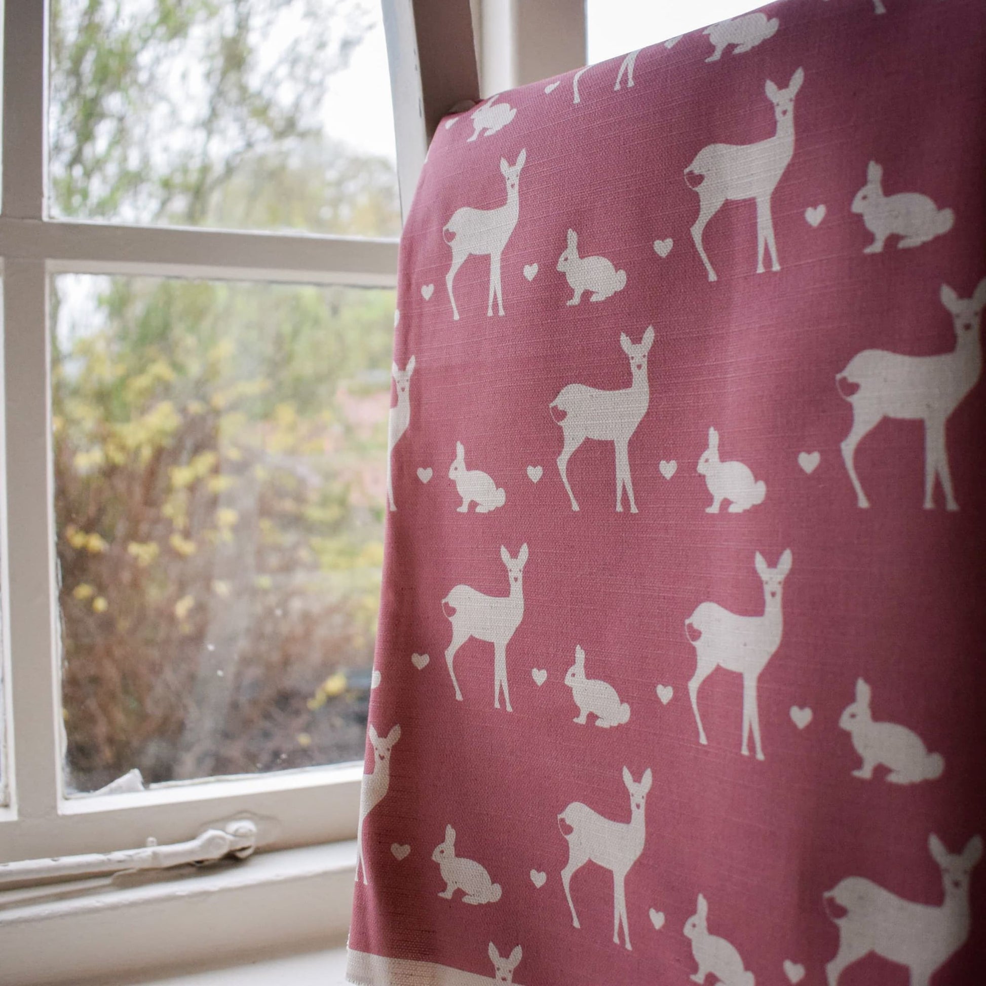 Deer and Rabbit Print Fabric - Country Living Interiors - Designed by F&B - Nursery and Childrens Room Fabric