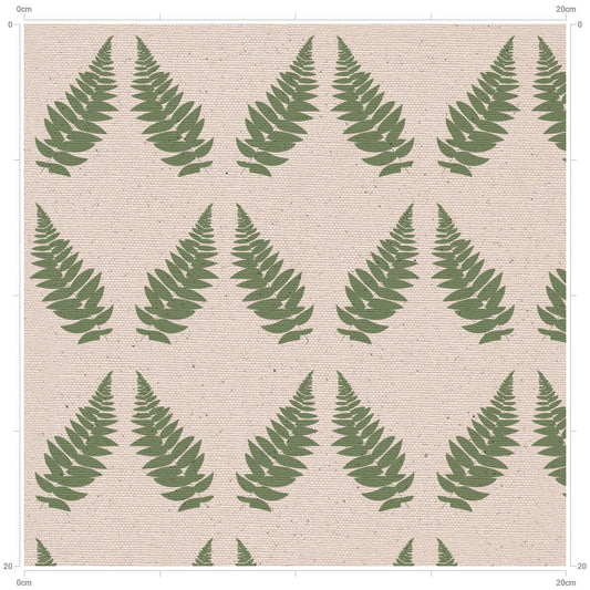 F&B Large Fern Print Fabric - Designed by F&B in period country home colours