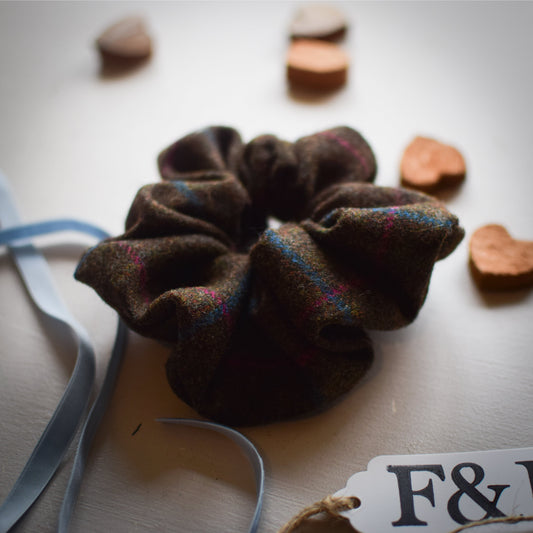 Harrier Tweed Scrunchie Handmade by F&B
