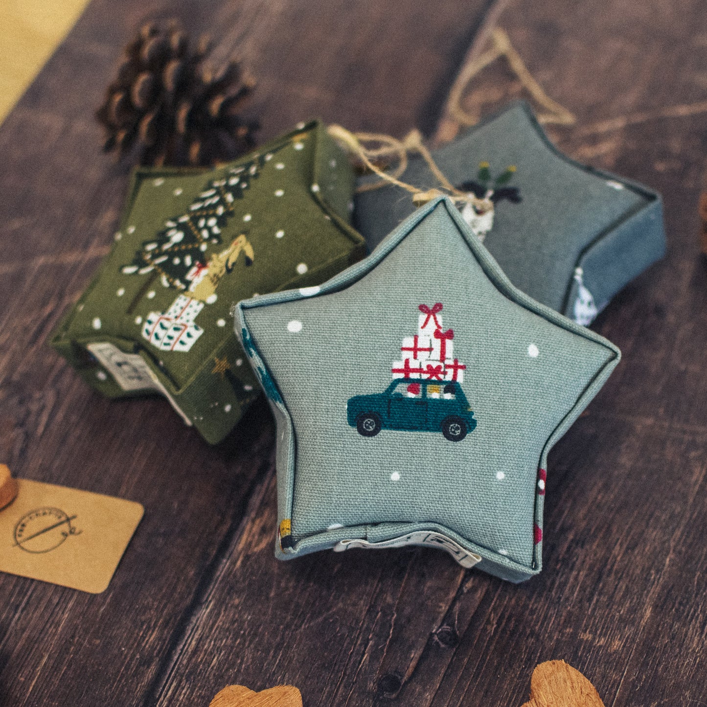 Home for Christmas Padded Fabric Hanging Star - Sophie Allport
