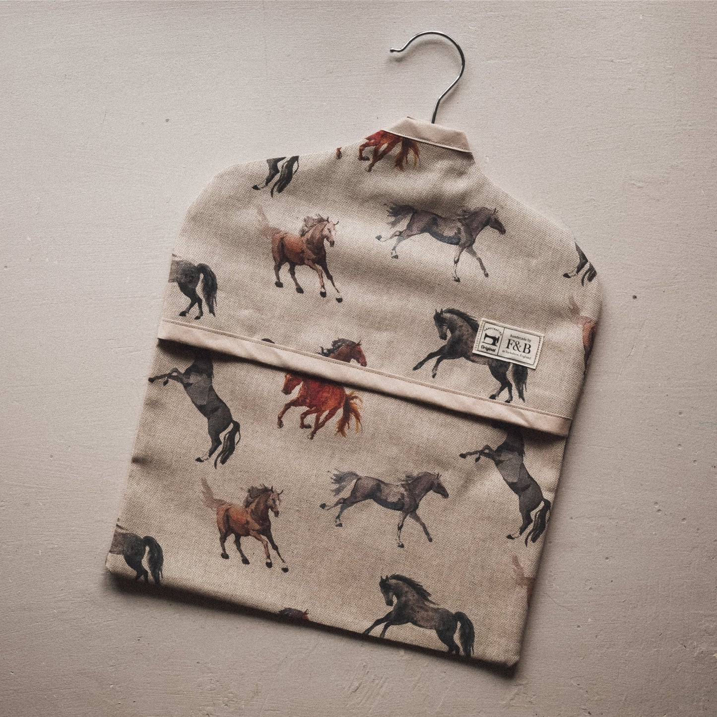 Horse Print Peg Bag Handmade by F&B in Yorkshire