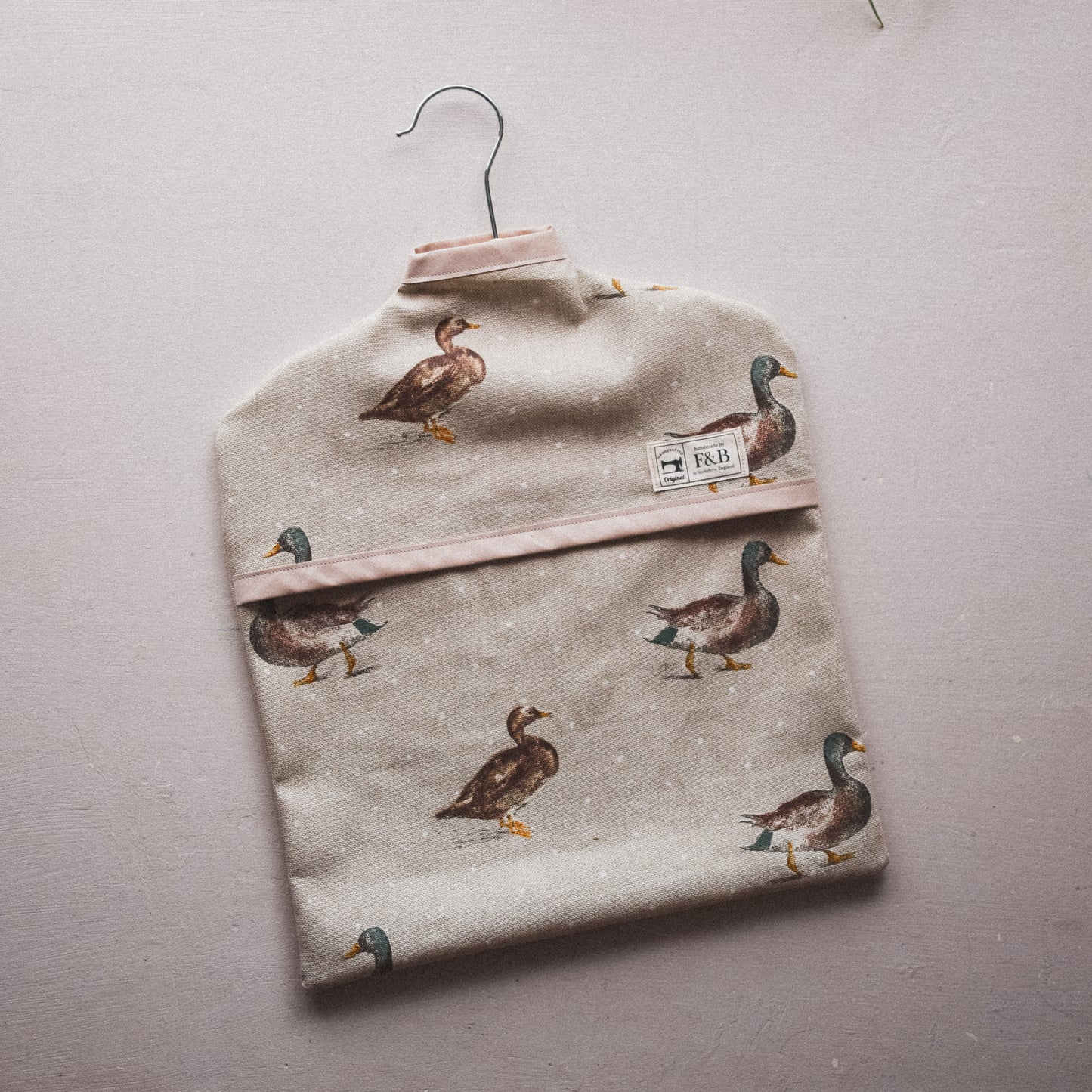 Duck Print Peg Basket - Handmade in Yorkshire by F&B - Useful Country Home Decor Items