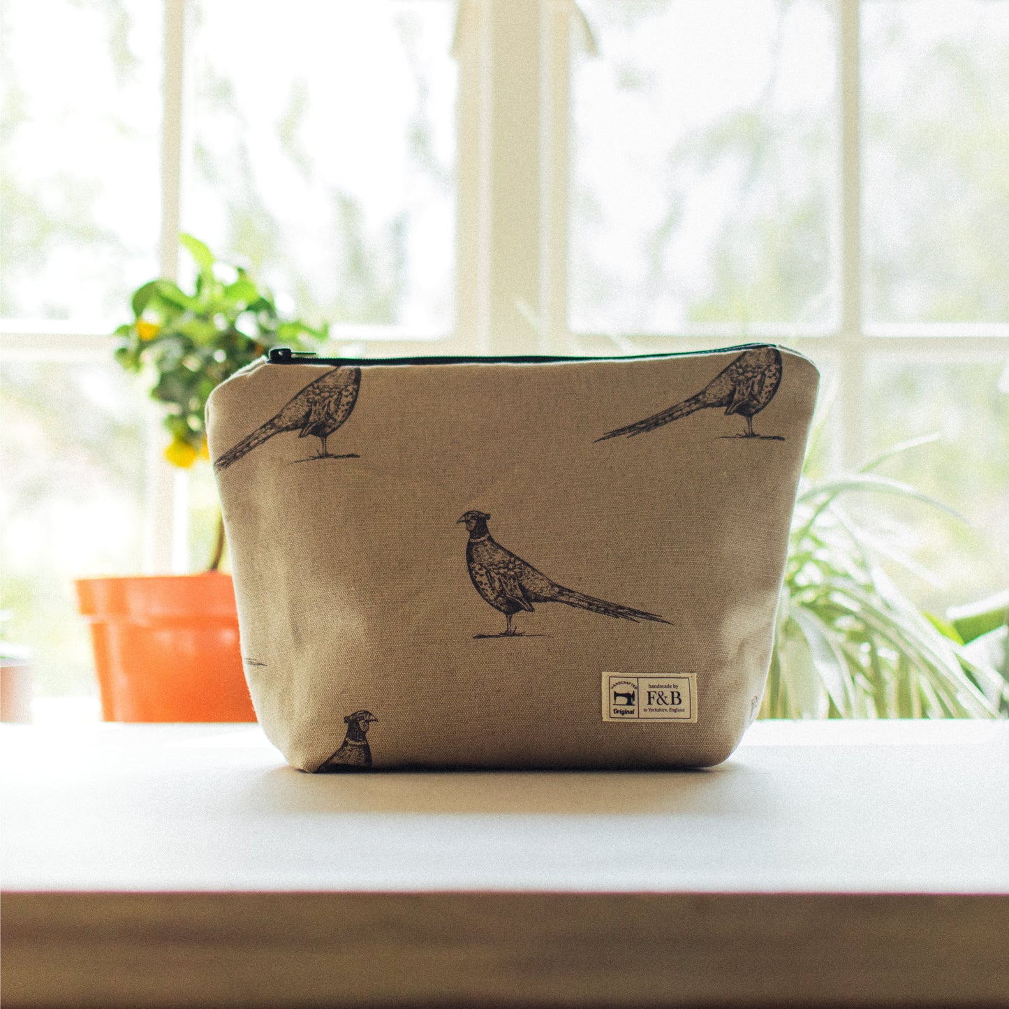 Pen Illustration Pheasant Wash Bag and Make-up Bag