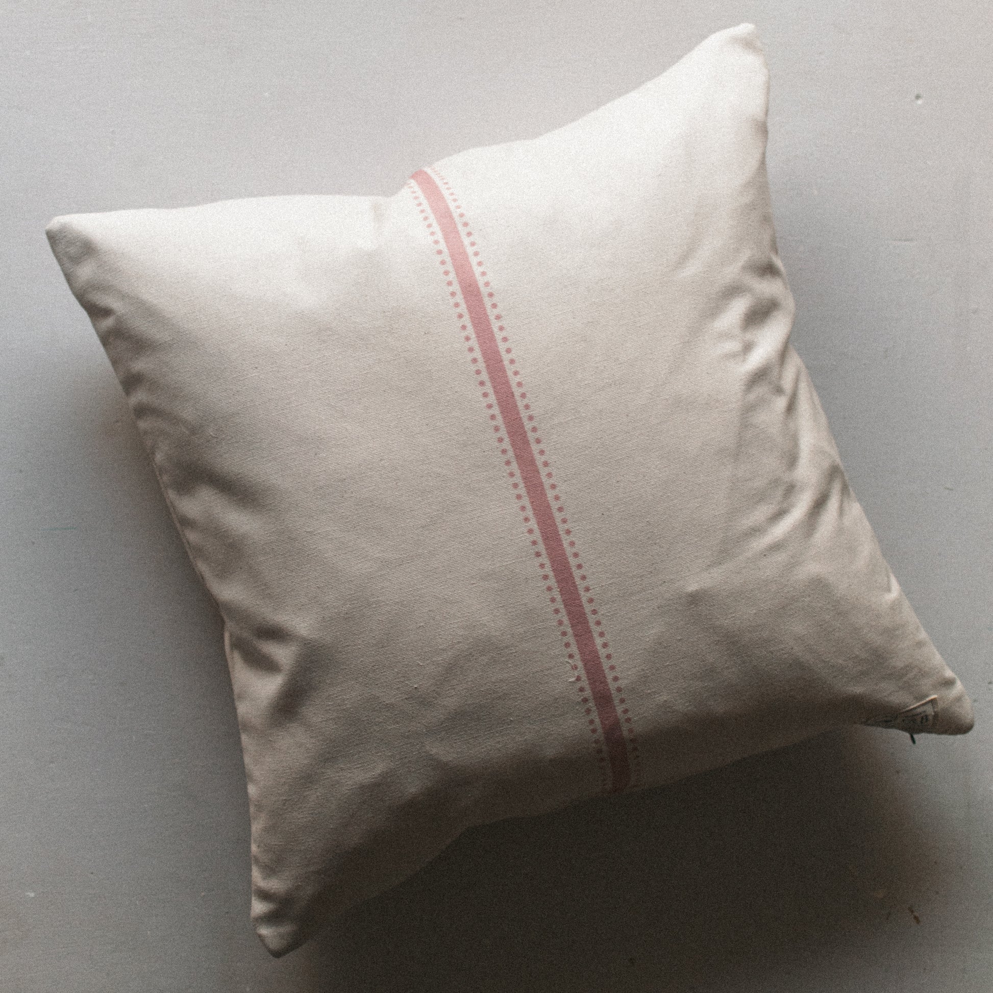 Vintage Style Dot & Stripe Linen Cushion Designed and Made by F&B Crafts