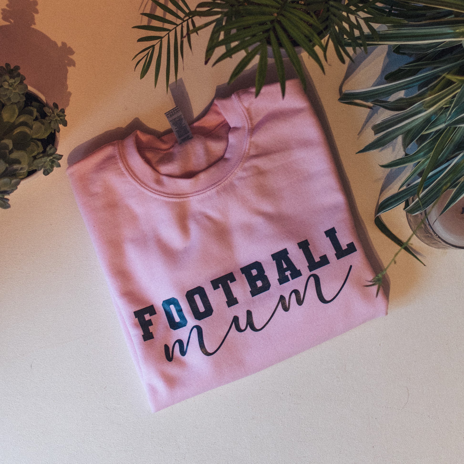 Pink Football Mum Sweatshirt by F&B Crafts