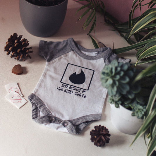 F&B Crafts - Tinder Baby Vest - Handmade in Yorkshire and available in a range of sizes and colours