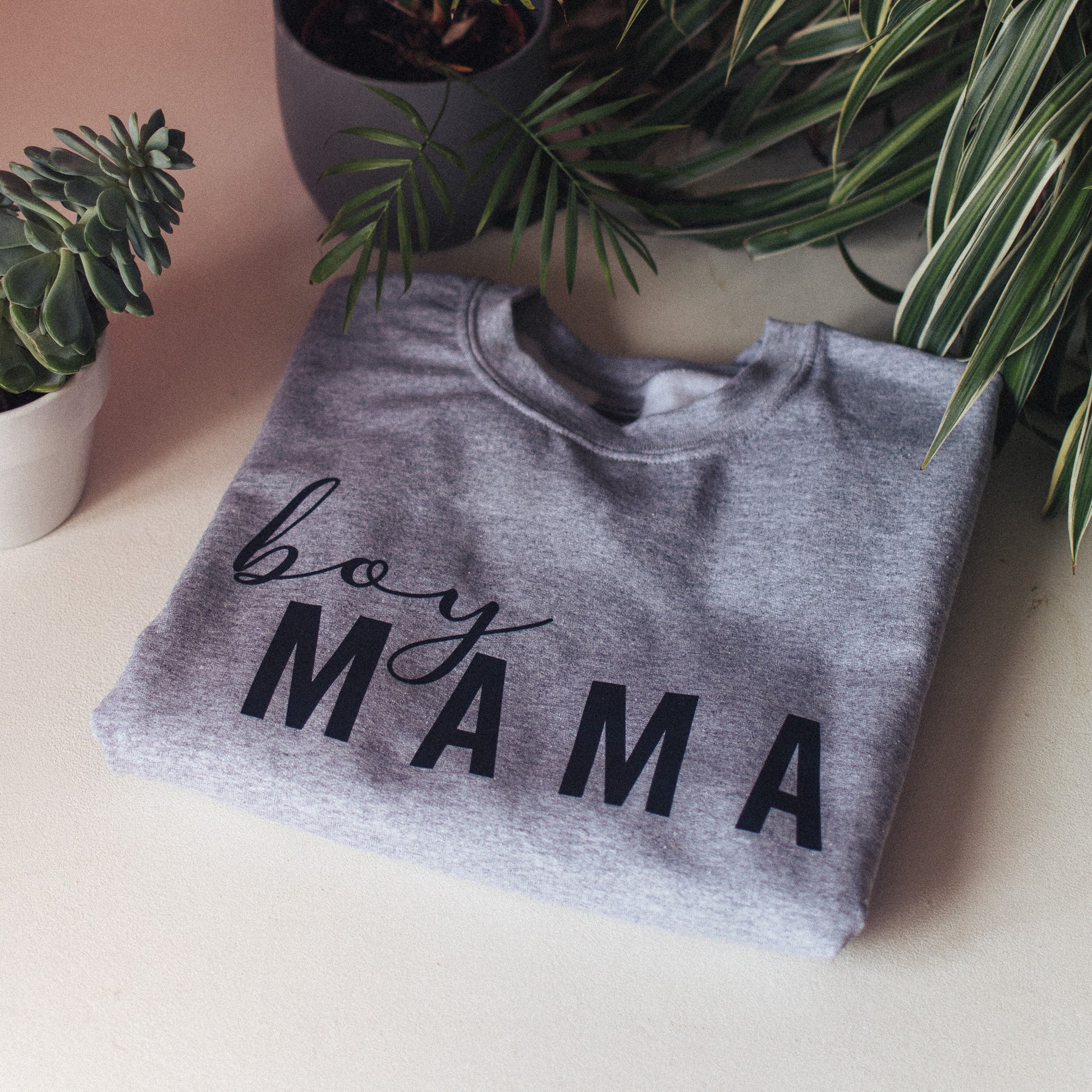 Grey Boy Mama Sweatshirt by F&B Crafts