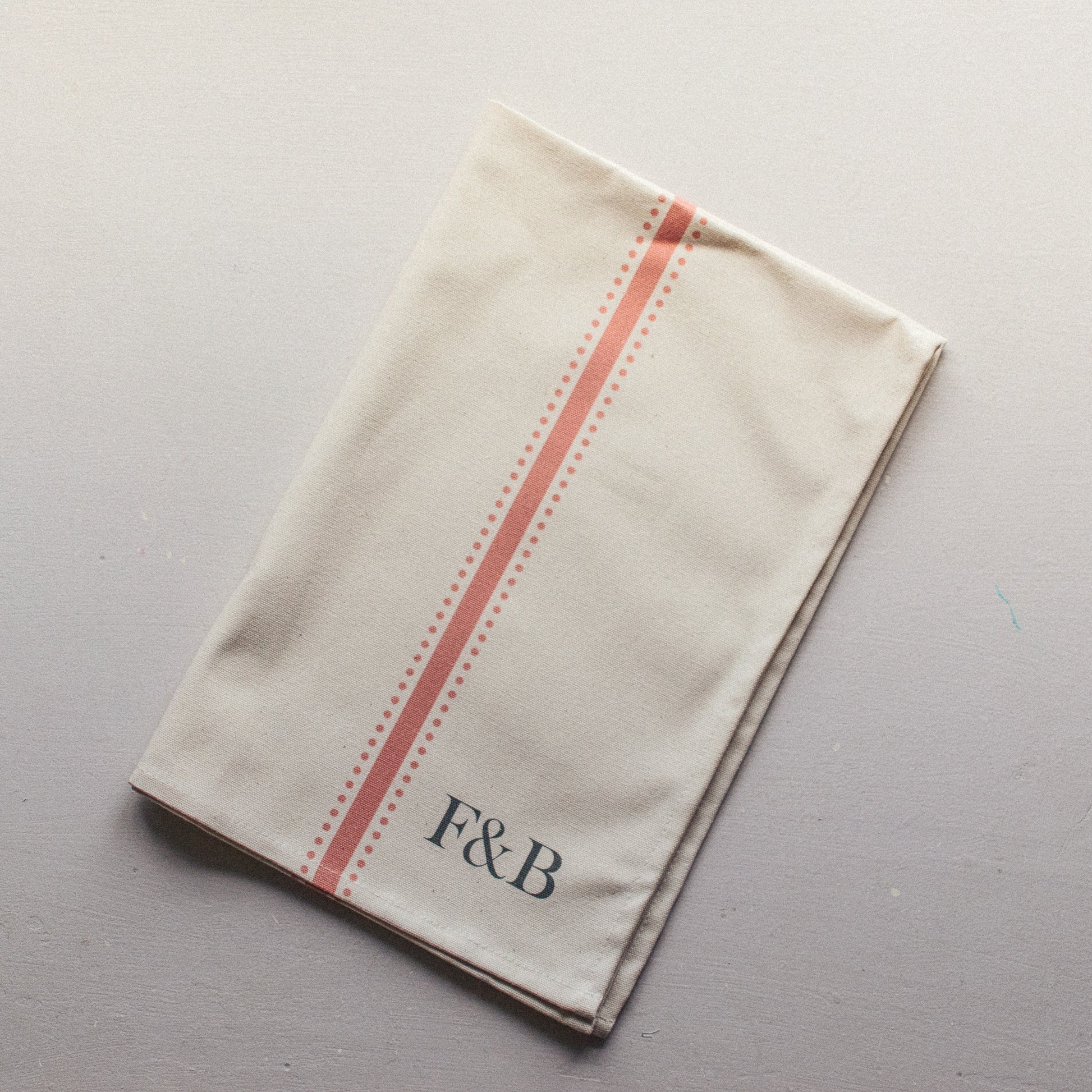 F&B Vintage Inspired Tea Towels 100% cotton pink stripe and dots by F&B