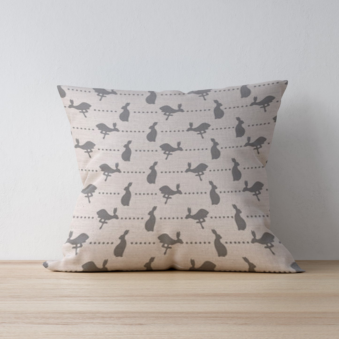 Hare & Dots Linen Cushion