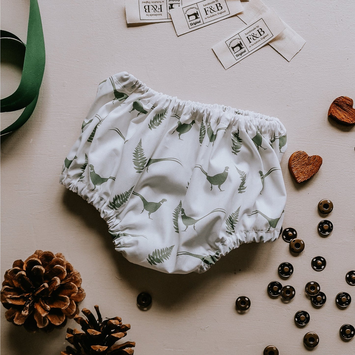 Pheasant and Fern 100% cotton bloomers for babies and toddlers - handmade clothing by F&B